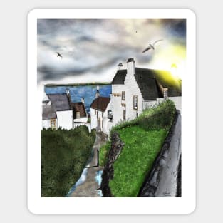 Dysart in Scotland: Architecture Art Print [Scottish Coastal Town ] Sticker